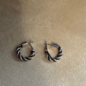 Silver and‎ black earrings